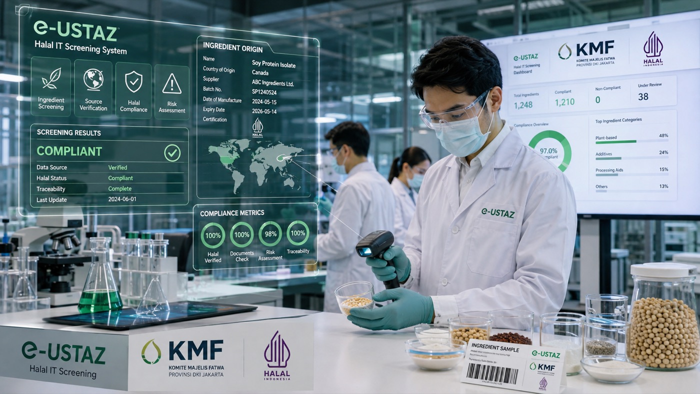 Halal IT screening system compiling ingredient compliance results