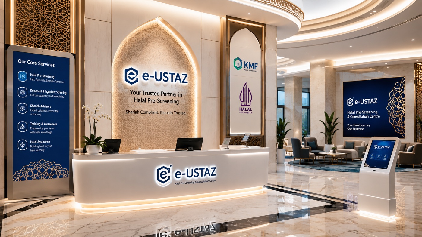 E-USTAZ consultation lounge with shariah-compliant service desks